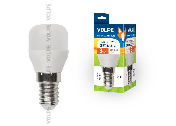 LED-Y27-3W/WW/E14/FR/Z Лампа светодиодная для холодильников. TM Volpe. Матовая колба. Материал корп LED-Y27-3W/WW/E14/FR/Z Лампа светодиодная для холодильников. TM Volpe. Матовая колба. Материал корп