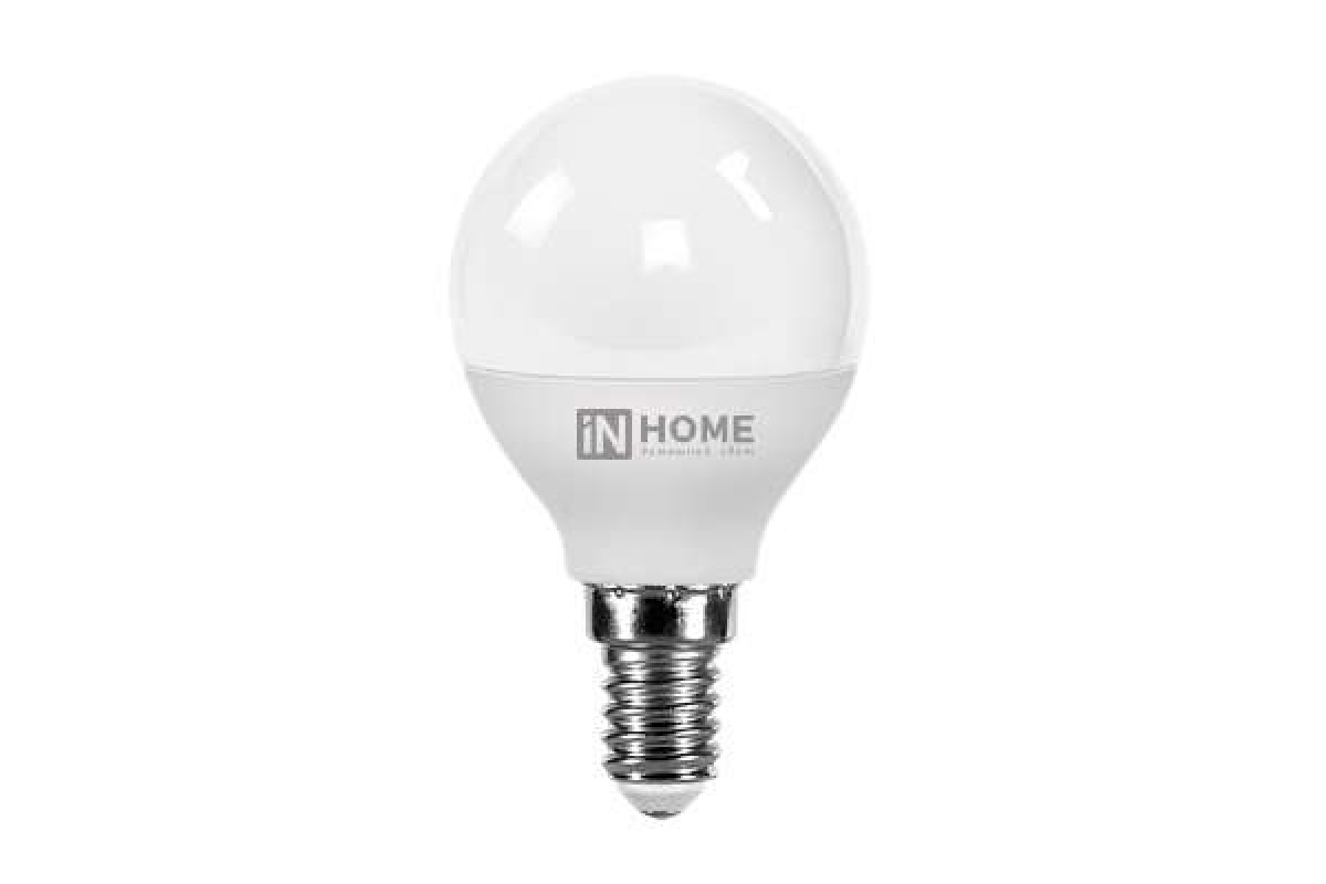 Лампа светодиодная LED-ШАР-VC 6Вт 230В Е14 3000К 570Лм IN HOME Лампа светодиодная LED-ШАР-VC 6Вт 230В Е14 3000К 570Лм IN HOME